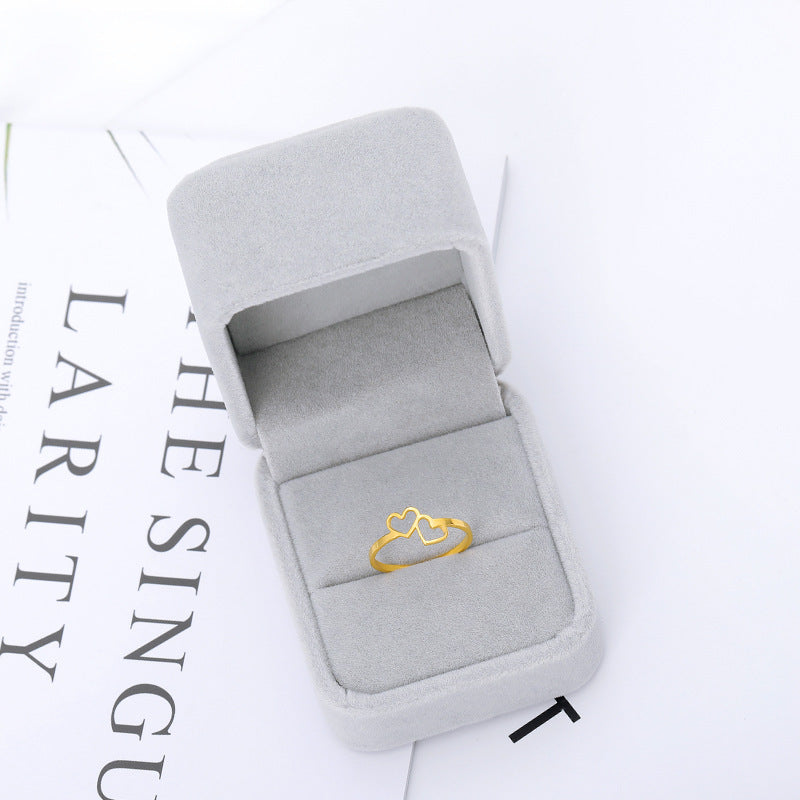 Fashionable English Letter Hollow Belief Ring